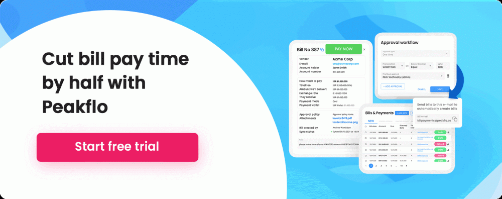 Cut bill pay time by half with Peakflo