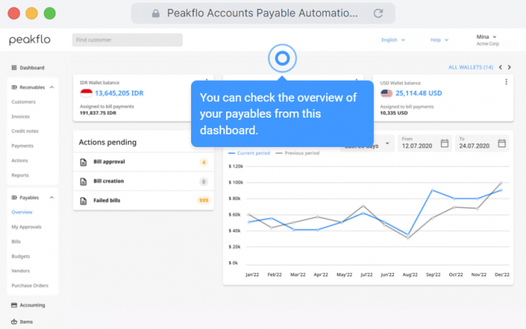 Peakflo accounts payable product tour