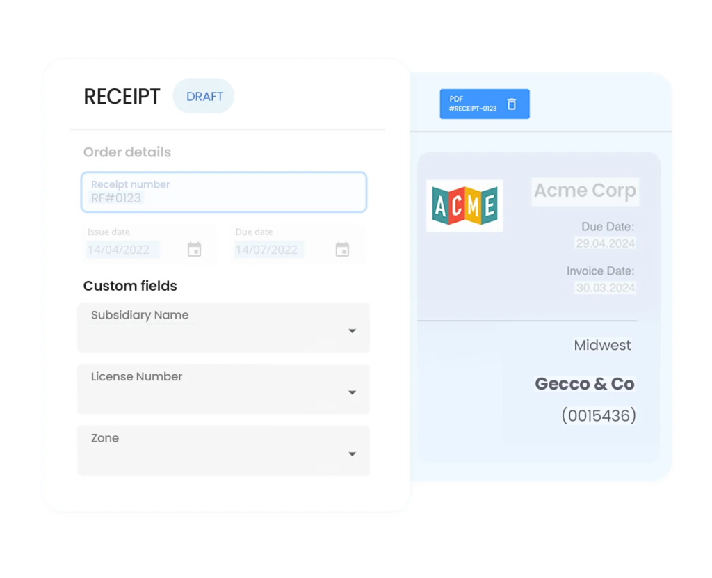 custom field capture for multi entity companies