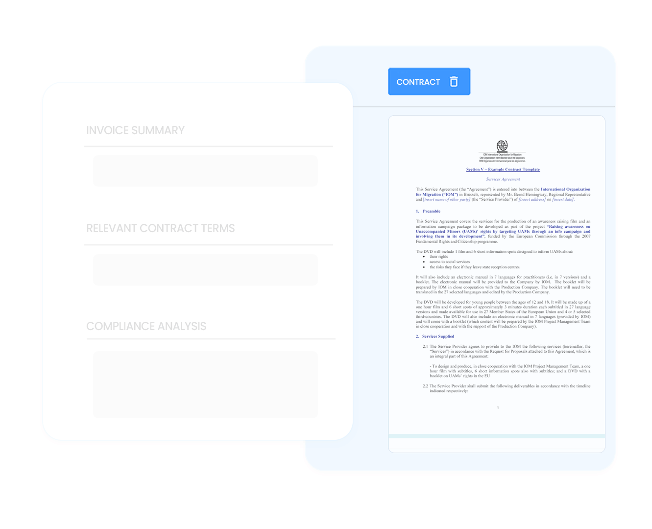 Check contract details against invoices