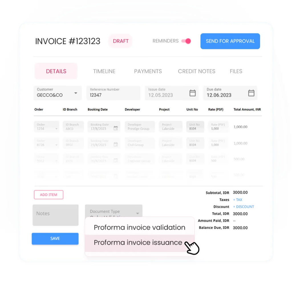 pro forma invoice