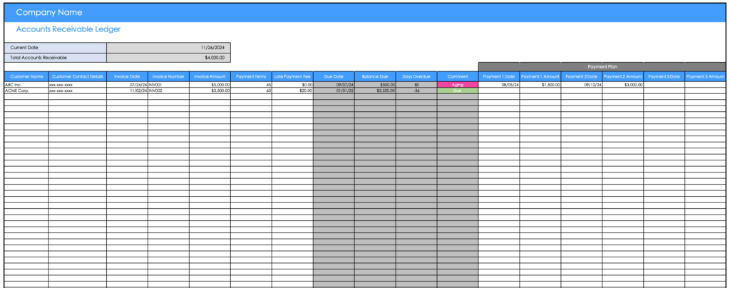 Accounts Receivable Template