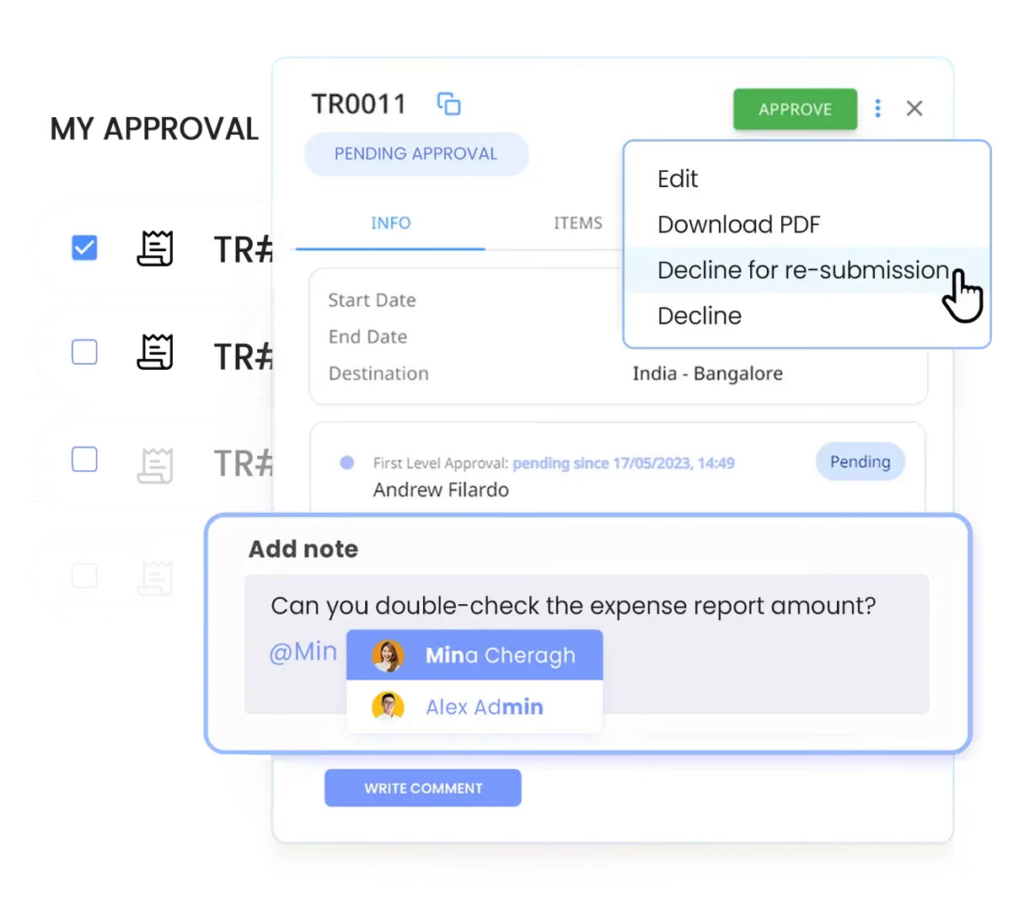 audit trail for expense approval