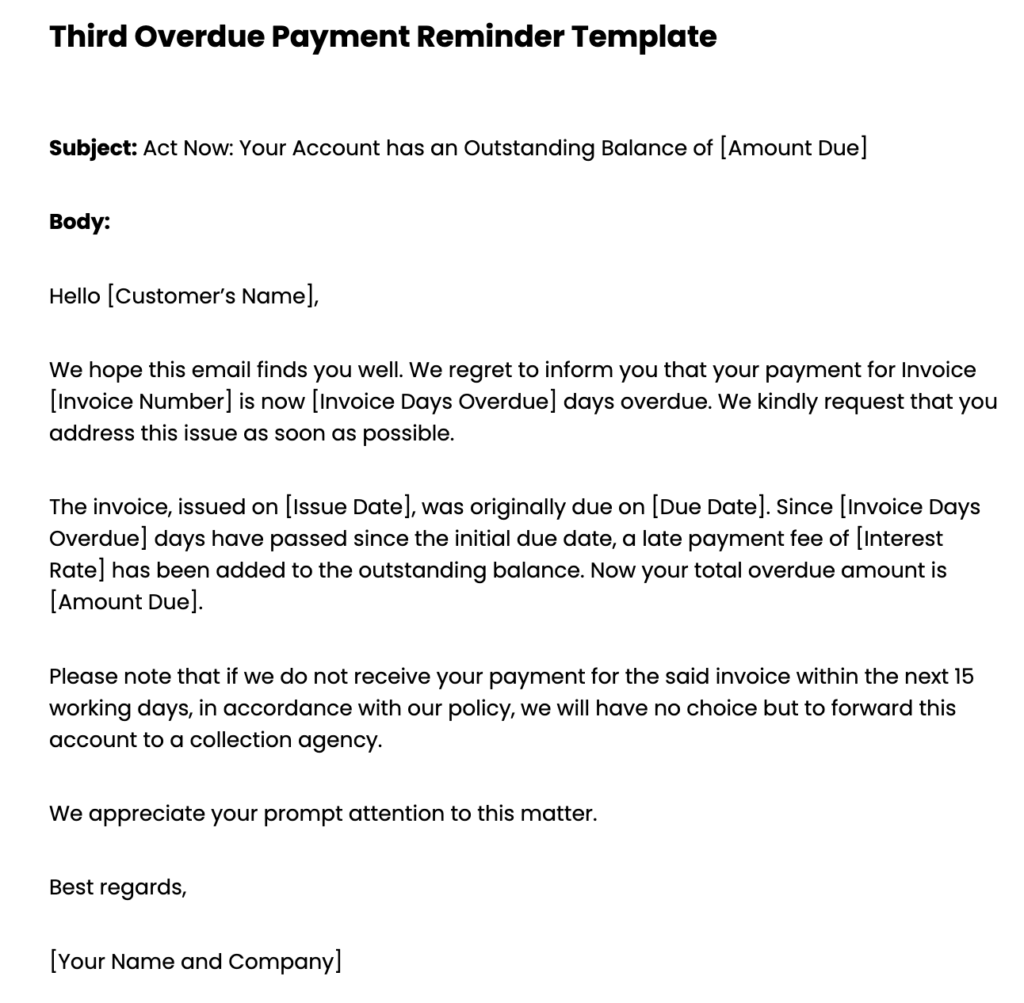 Payment Reminder Email template