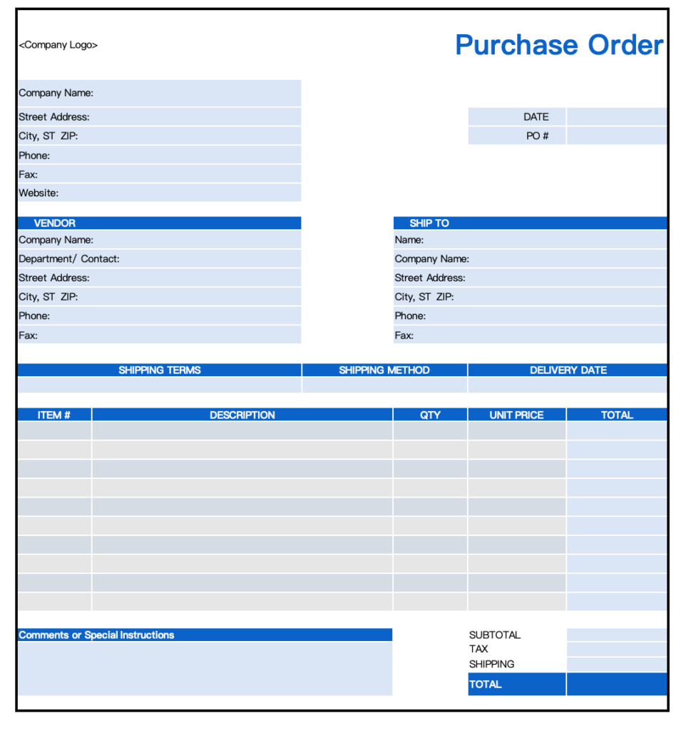 Purchase Order Template