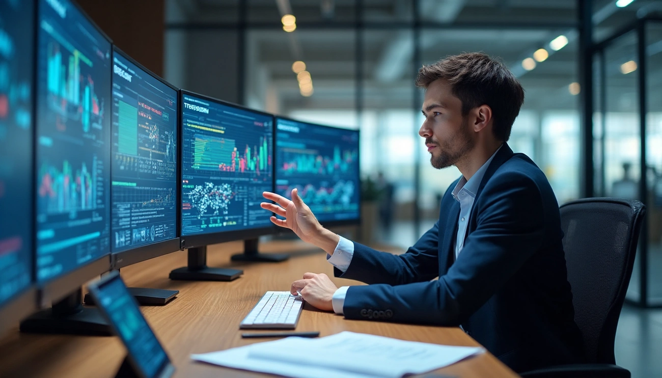 Finance team using AI-powered accounts payable automation dashboard showing invoice processing and payment workflows